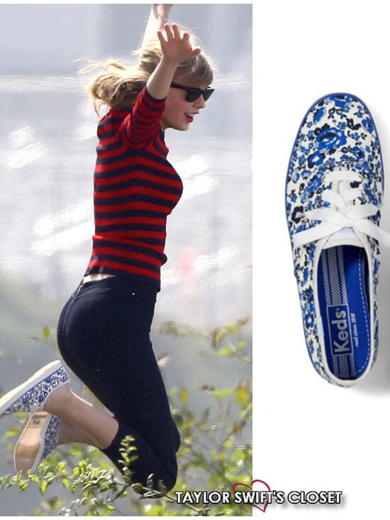 Keds Shoes - Keds Blue and White Floral Champion Sneakers
